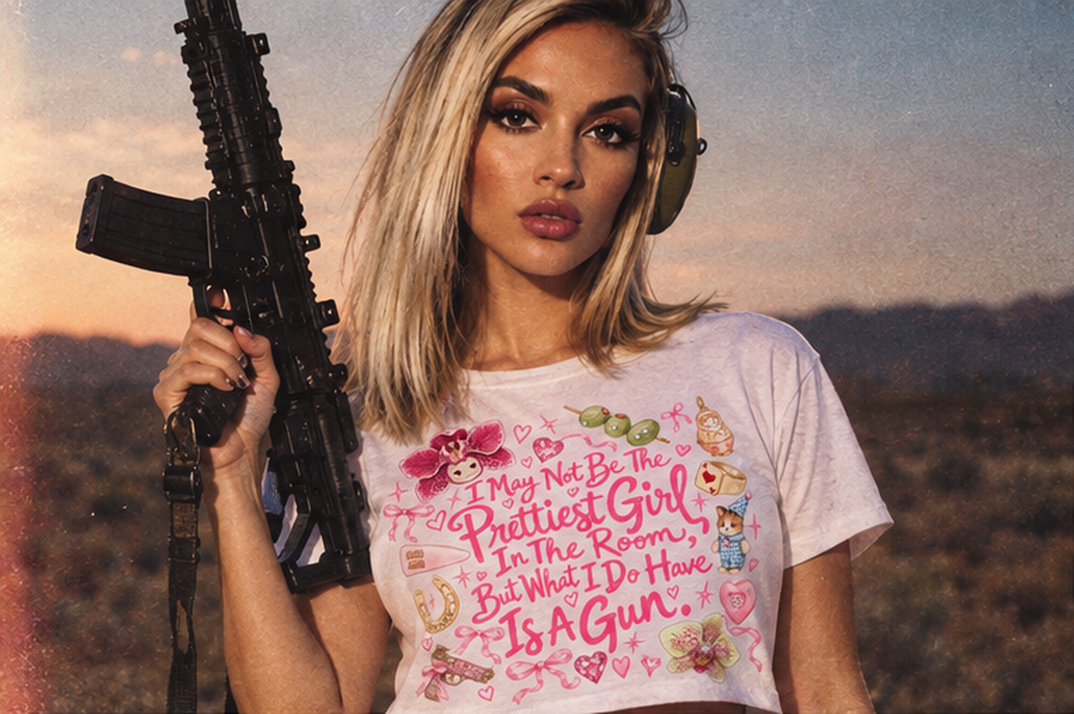 Just A Girl With A Gun Crop Top