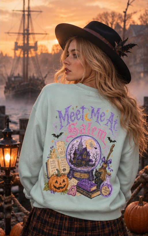 Meet Me In Salem Double Sided Unisex Premium Sweatshirt