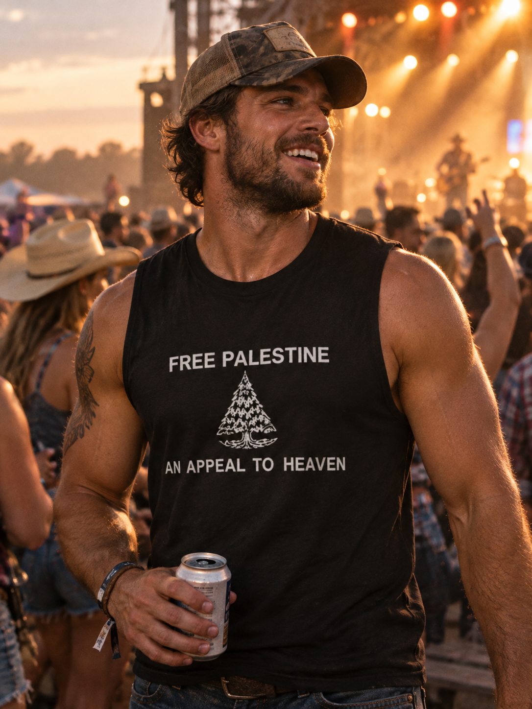 Free Palestine Tree Muscle Shirt