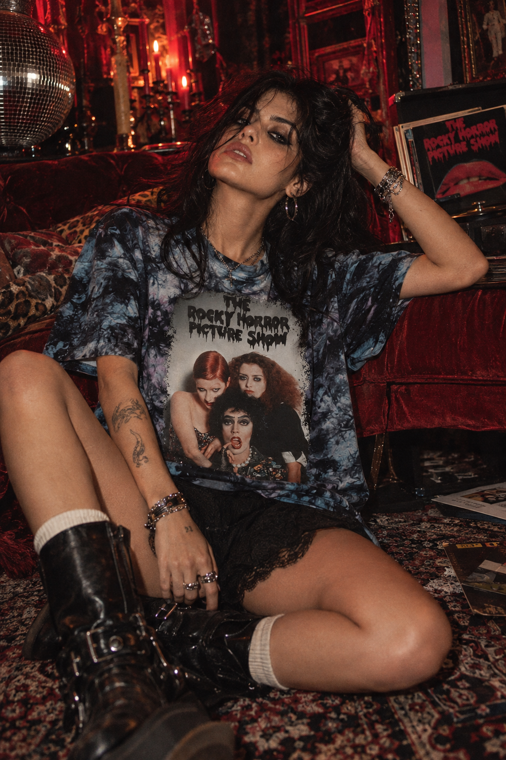 Rocky Horror Picture Show Oversized tie-dye t-shirt