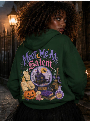 Meet Me In Salem Double Sided Premium Unisex Hoodie