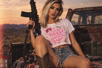 Just A Girl With A Gun Crop Top